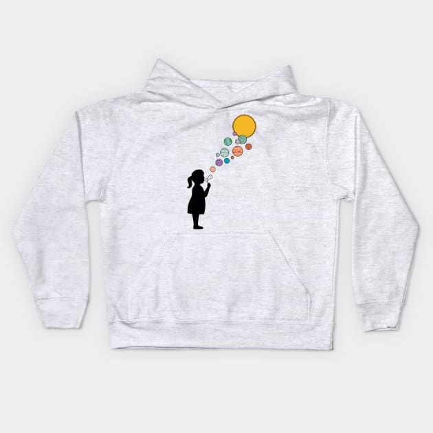 Planets bubbles Kids Hoodie by coffeeman